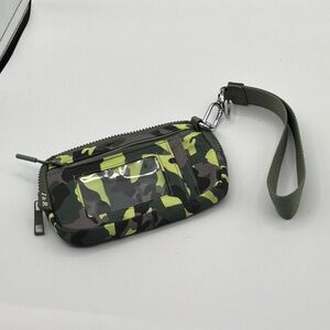 Iris Green Camouflage Wristlet
